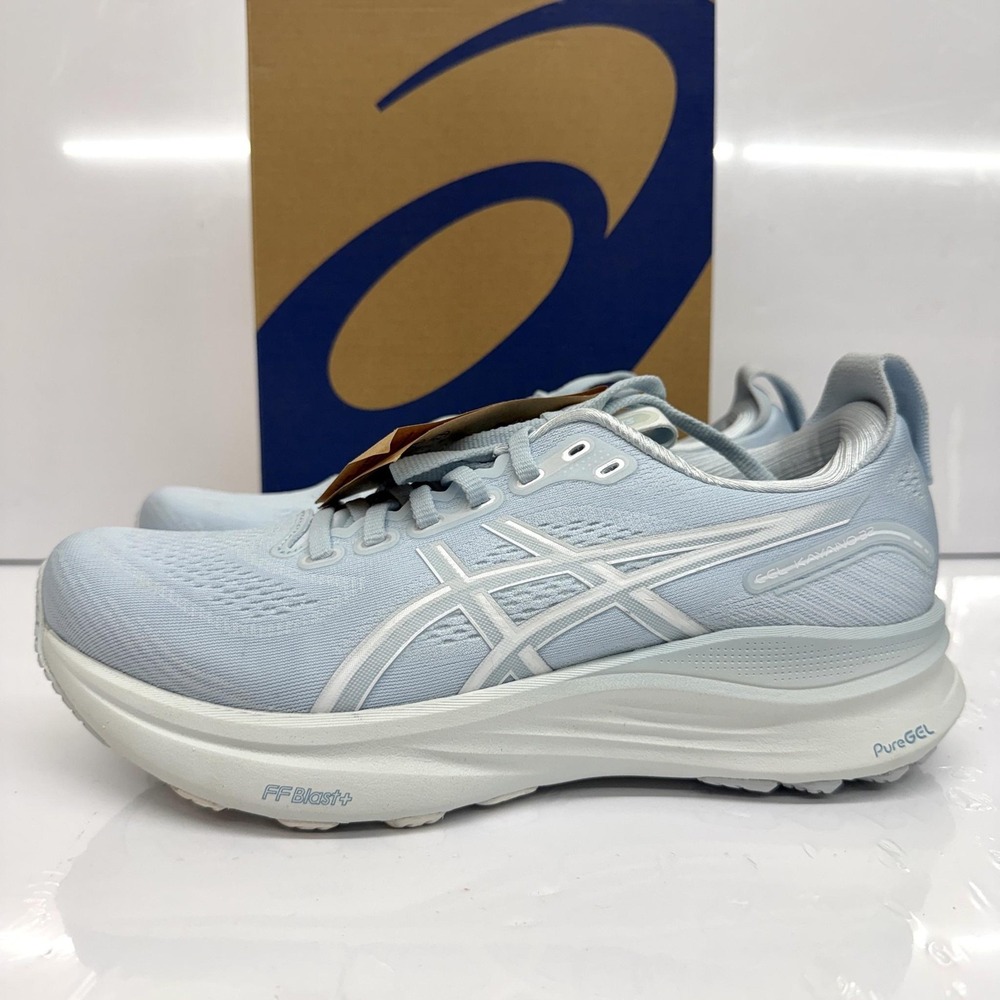 Asics Gel-Kayano 32 Shoes Womens Size 9.5 Sky Blue Silver Running 1012B838-403